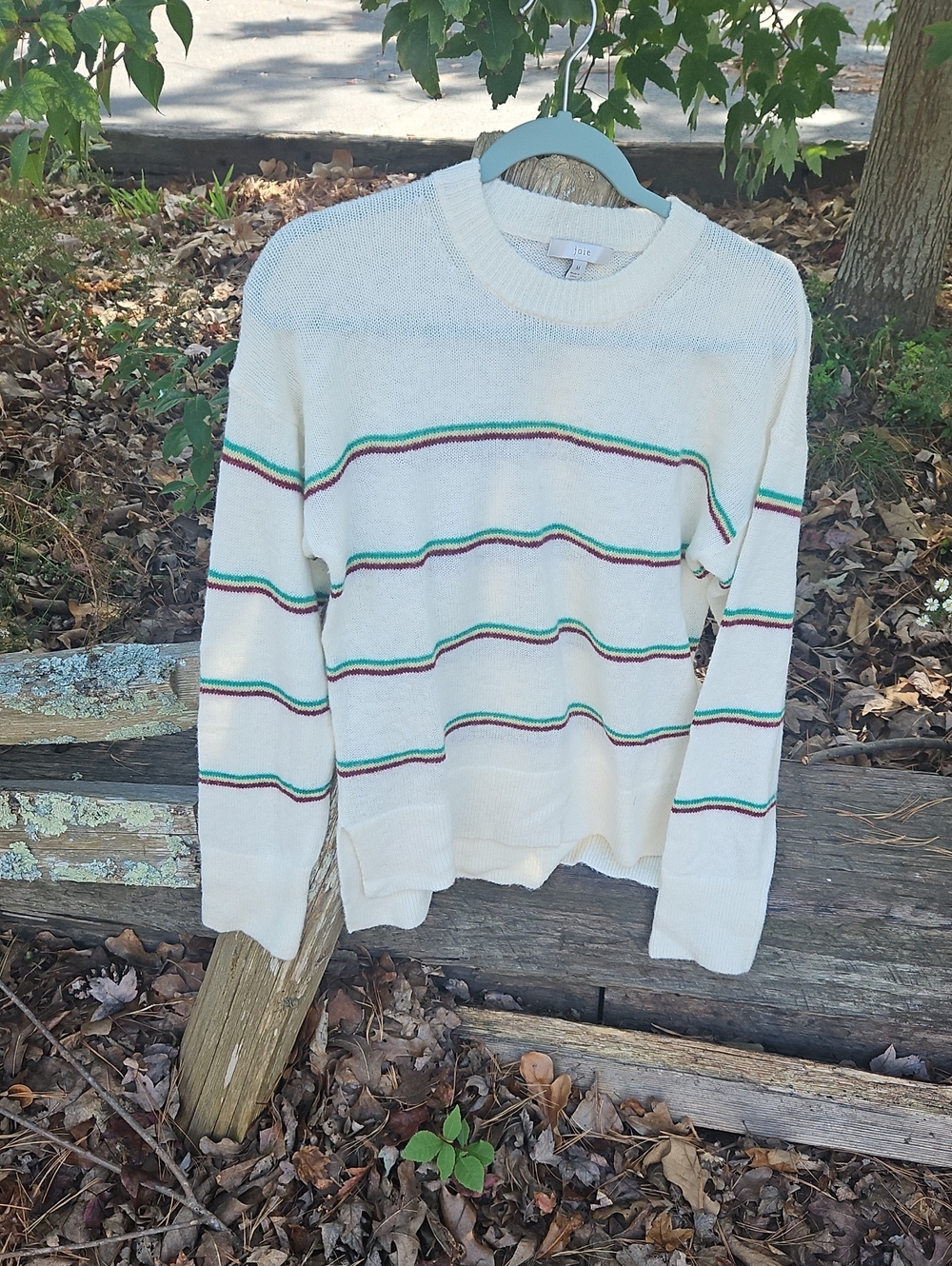 Women’s Cream Stripe Crewneck Sweater